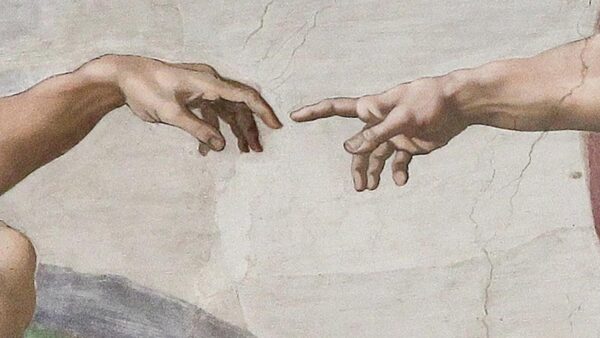 Creation of adam michelangelo detail